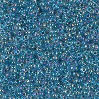 Marine blue lined crystal AB Miyuki 11/0 seed beads, Colour 0279,  22g approx.