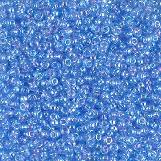 Miyuki Size 11 Seed Beads, Pale Sapphire AB, Colour 0299, 22g Approx.