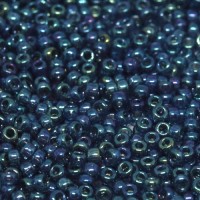 Transparent blue-grey gold luster Miyuki 11/0 seed beads, Colour 0314,  22g approx.