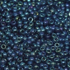 Transparent blue-grey gold luster Miyuki 11/0 seed beads, Colour 0314,  22g appr...