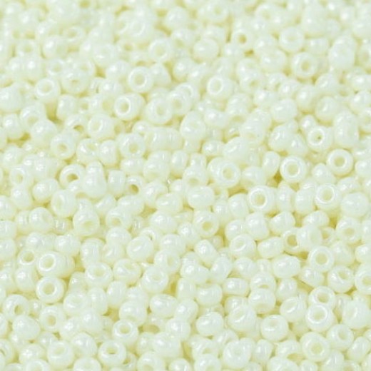 Opaque Eggshell Ceylon Miyuki 11/0 seed beads, Colour 0421,  22g approx.