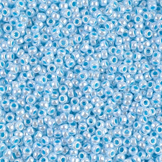 Opaque Light Blue Luster Miyuki Size 11 Seed Beads, Colour 0433, 22g Approx.