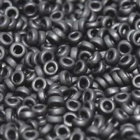 Matte Black Miyuki Spacer Beads 3 x 1.3mm, colour 0401F, approx 10g