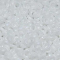 White Matte AB Miyuki Spacer Beads 3 x 1.3mm, colour 0402FR, approx 10g