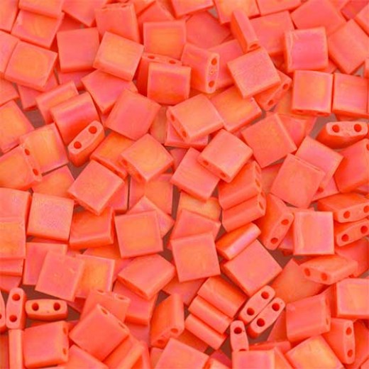 Tila Beads Coral Opaque AB Matte 5.2gm pack - 0406FR