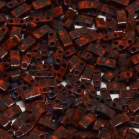 Picasso Opaque Orange Miyuki Half TILA Beads, Colour 4520, 5.2g appx.