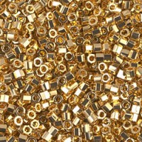 24Kt Gold Plated Miyuki Cut 11/0  Miyuki Delica Beads, Colour Code 0031, 3.3g approx.