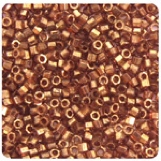 Transparent Luster  Metallic Rose Gold, Colour Code 0115, Size 11/0  Cut  Miyuki Delica Beads, 5.2g approx.