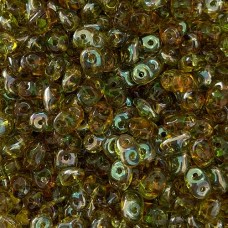 Olivine Celsian Superduo, Approx 10 Grams