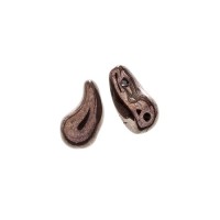 Right Jet Black/Copper Luster 2 Hole Zoliduo Bead, pack of 20pcs