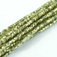 Crystal Lime Metallic Ice 2mm Fire Polished Beads, 75pcs