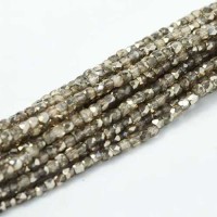 Crystal Smokey Metallic Ice 2mm Fire Polished Beads, 75pcs