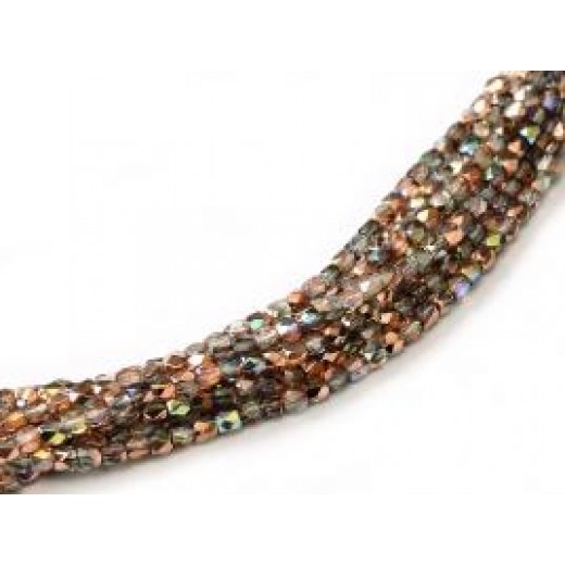 Crystal Copper Rainbow, 2mm Firepolished Beads 150pcs