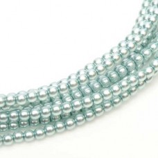 Baby Blue Shiny 2mm Glass Pearls, Approx 150 Beads