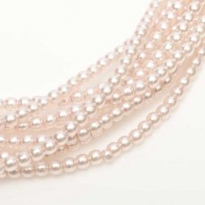 Peach Chiffon Shiny 2mm Glass Pearls, Approx 150 Beads