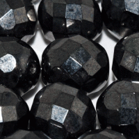 Jet Hematite Fire polished 14mm  Bead, pack of 2