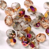 6mm Fire Polished Beads, Crystal Sliperit, Bag of 50 pcs.