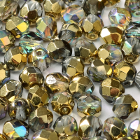 Golden Rainbow 4mm Firepolished Beads, 120pcs approx.