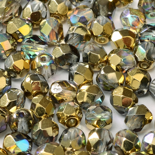 Golden Rainbow 4mm Firepolished Beads, 120pcs approx.