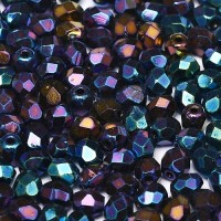 Jet Blue Iris 3mm Firepolished Beads, Pack of 120pcs