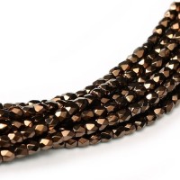 Jet Bronze 2mm Firepolished Beads 150pcs