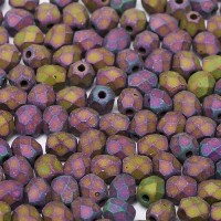 Jet Purple Iris Matted 3mm Firepolished Beads,  Pack of 120pcs