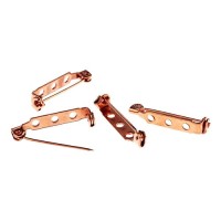 Bulk Bag! Copper Colour 3 Hole Brooch Pin, Approx. 25mm, 100 pcs