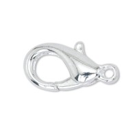 15mm Bright Silver Plated Lobster Clasps, Pack of 6. Made by Beadalon