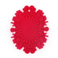 38mm Large Resin Flat Back, Fuschia