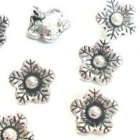 12mm Tibetan Silver Flower Charms, Pack of 25