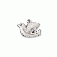 Bird Tag, Antique Silver, Pack of 2