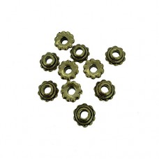 Gold Wheel Spacer Beads, 8mm, Pack of 10