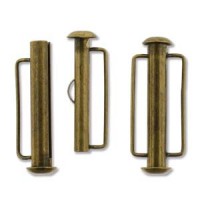 26.5mm Slide Bar Clasp, Antique Brass Plated