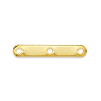 Beadalon 318A-005,  3 Hole Spacer Bar,  Gold Plated, 18 Pieces