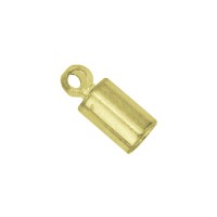 Heavy Cord Ends, I.D 2.7mm, Gold Plated, 24 Pieces