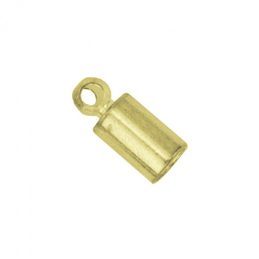 Heavy Cord Ends, I.D 2.7mm, Gold Plated, 24 Pieces