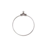 BeadSmith Beading Hoop Earring, 30mm With Hole, Silver Plated, Pack of 12 (6 pairs) BHP30RSP