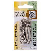 5.3mm Silver Eyelets With Setter Tool by Metal Complex, Pack of 30 Pieces