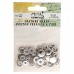 12mm Silver Leather Snaps by Metal Complex, Pack of 20 (10 Sets)