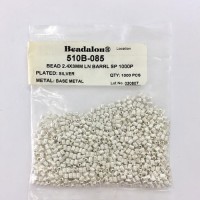 Beadalon 510B-085 Barrel Metal Beads, 2.4 x 3mm, approx 500 Pcs