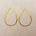 Bead Frames, 21x15mm Teardrops, Gold Colour, 2 Pieces