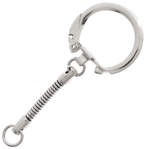 Nickel colour Key chain with snake chain feature - pack of 2pcs