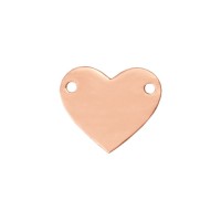 Rose Gold Plated Pewter Heart, 1 3/4 x 1/4"