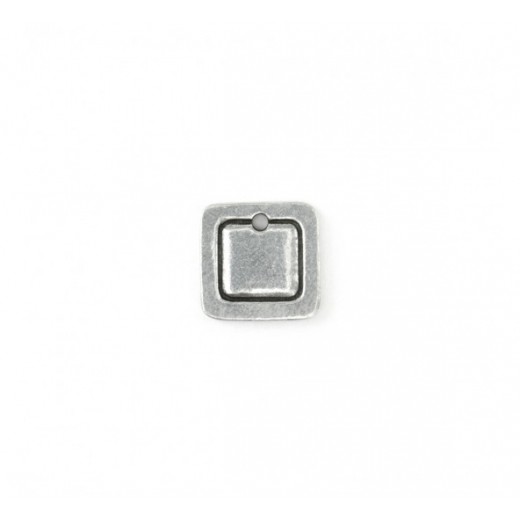 Pewter Small Square, 12mm Border Blank, pack of 2