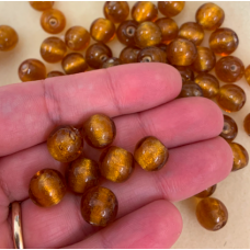 Bulk Bag 10mm Foiled Round Beads, Brown Topaz, Approx 250 Grams