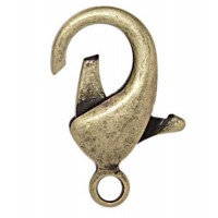 12mm Antique Brass Colour Lobster Clasps, Pack of 5