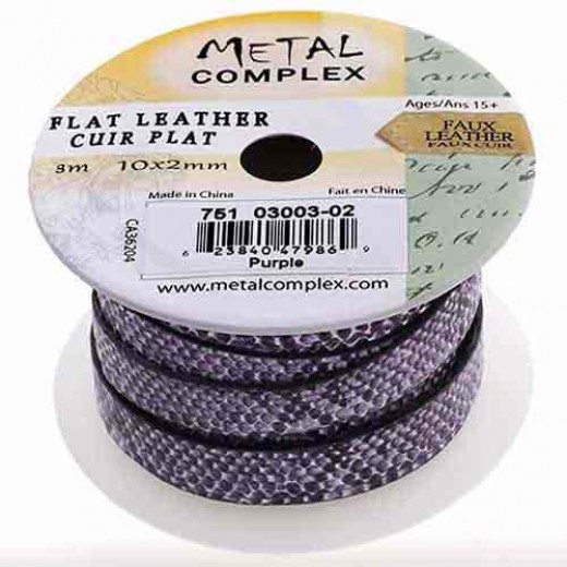 Purple Faux Snakeskin 10x2mm Leather in multiples of 50cm