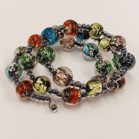 Silver Foiled Bead Wrap Around Bracelet Kit