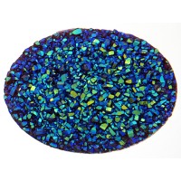 Fashion Components - Resin Sew-on-Sugar Stone Oval - 30x40mm Medium Vitrail - 1 pc