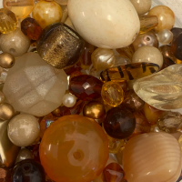 One Off Wonder - Czech Glass Bead Mix, Topaz, Approx 200 Grams